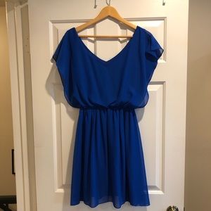 Gianni Bini Cobalt Blue Flutter Sleeve Dress